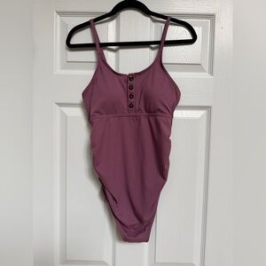 Summer Mae Maternity Swimsuit One Piece Bathing Suit : Purple